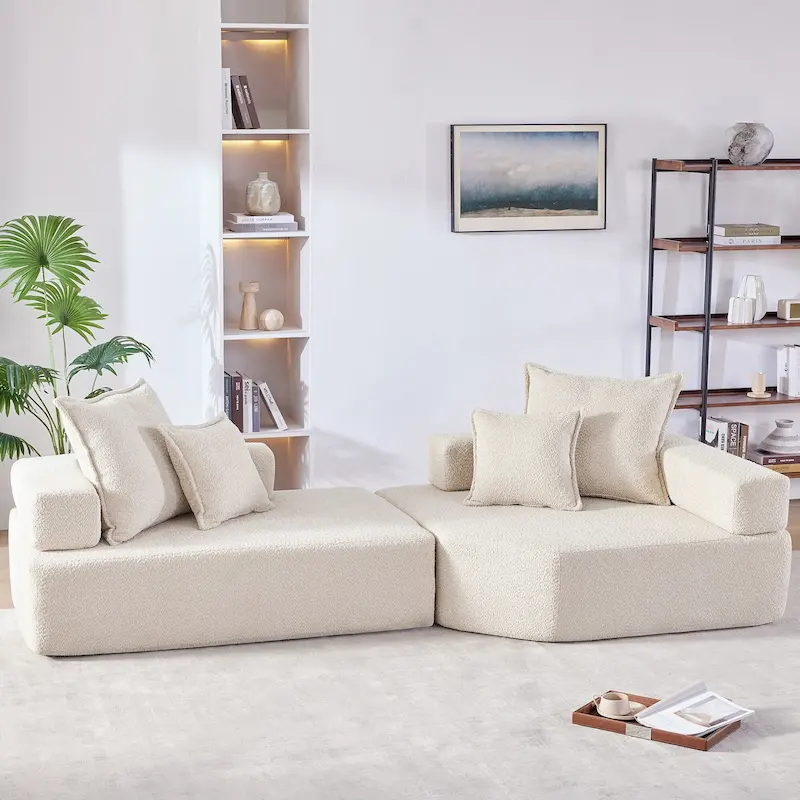 DIY Customization Boucle Upholstered Modular Sectional Sofa