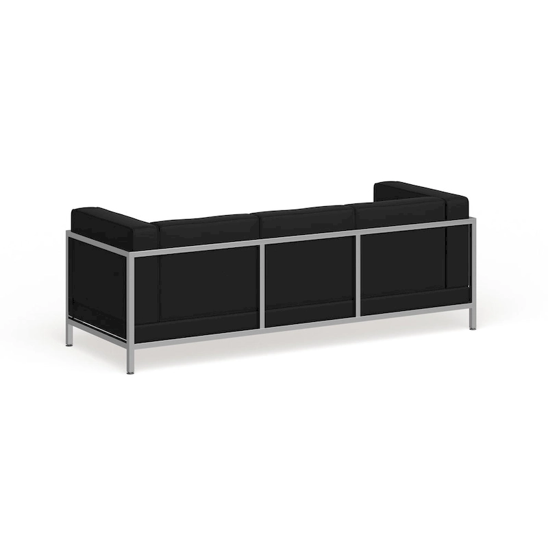 LeatherSoft Modular Sofa with Quilted Tufted Seat and Encasing Frame - 79W x 28.75D x 27.25H