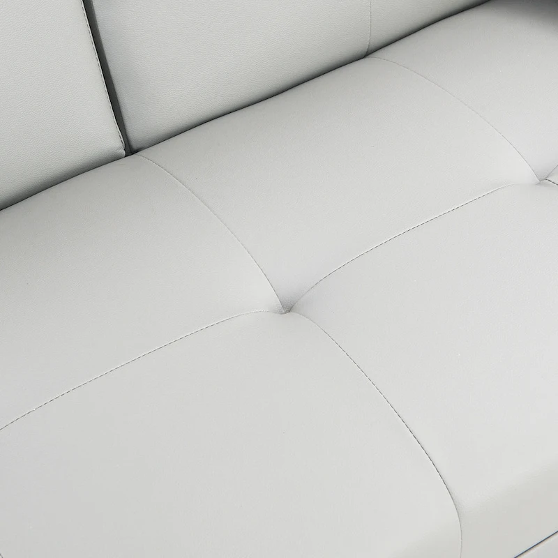 66.1 PVC Loveseat Sofa Bed with Wood Frame and Stainless Legs