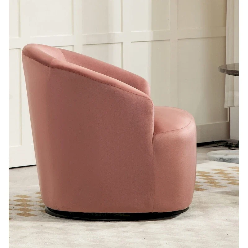 US Pride Furniture Accent Chair with Barrel-shaped Design and 360 Degree Swivel Feature
