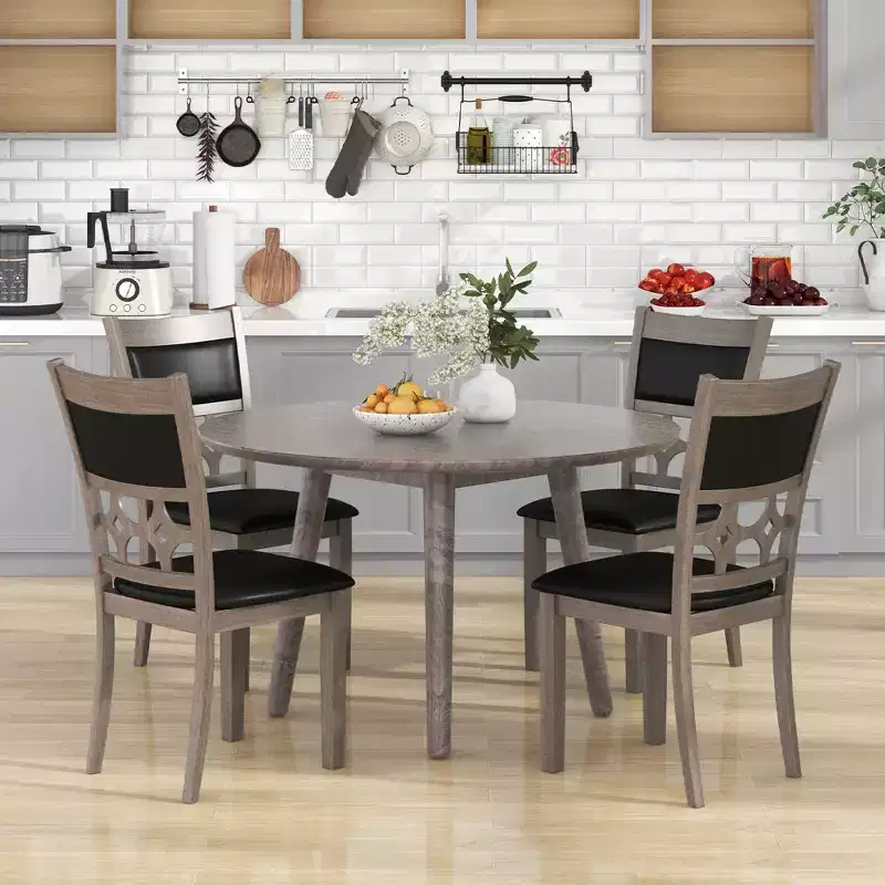 Costway Upholstered Dining Chair Set of 2/4 Armless Chair with Padded Backrest & Seat