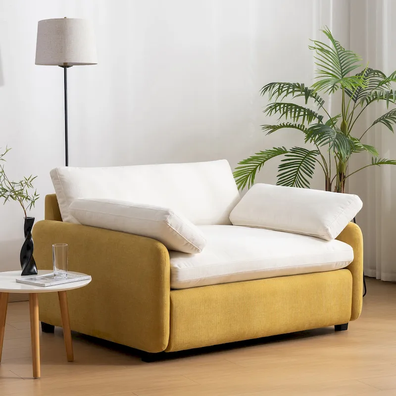 50 Oversized Chenille Upholstered Single Sofa Chair
