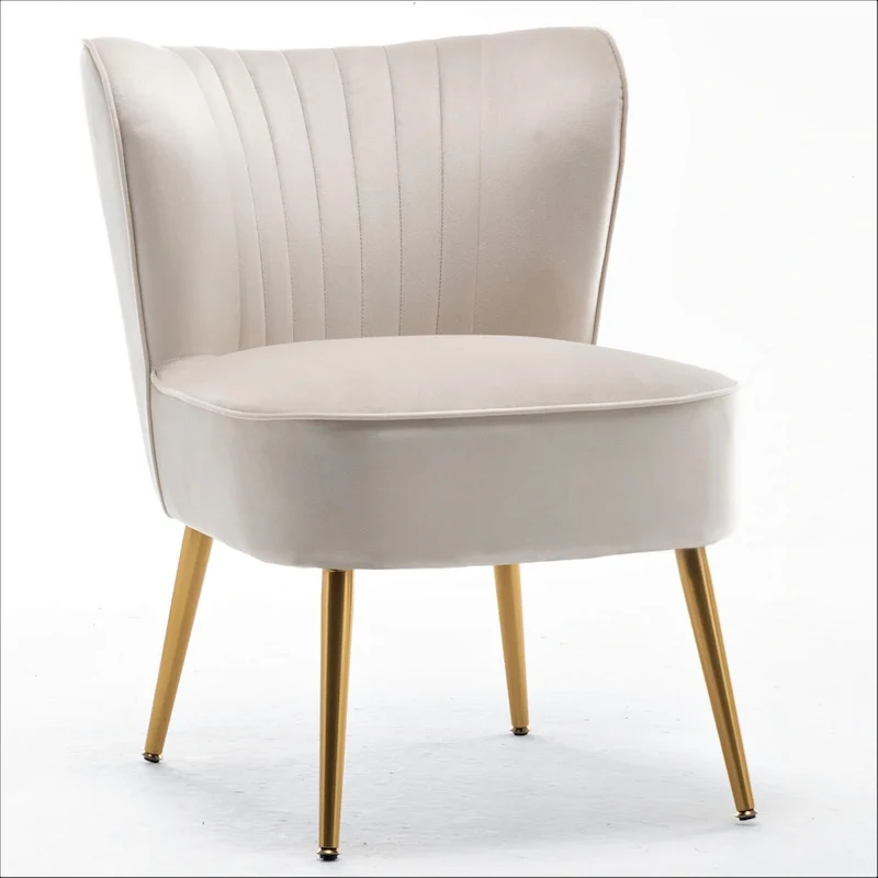 Sauter 23.2 Wide Mid-Century Modern Microfiber Accent Chair with Metal Leg