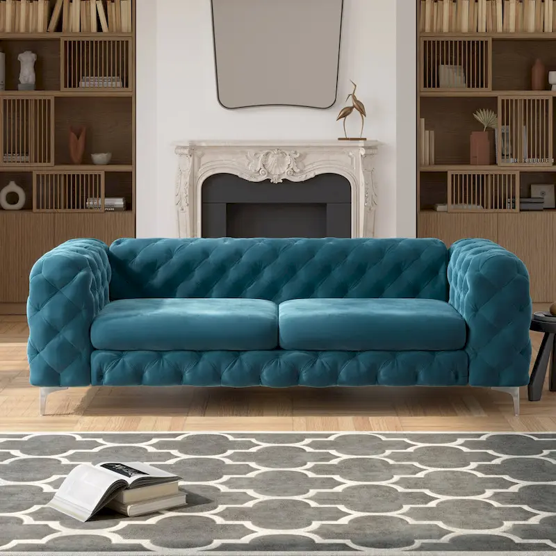 Corvus Aosta Tufted Velvet Chesterfield Sofa
