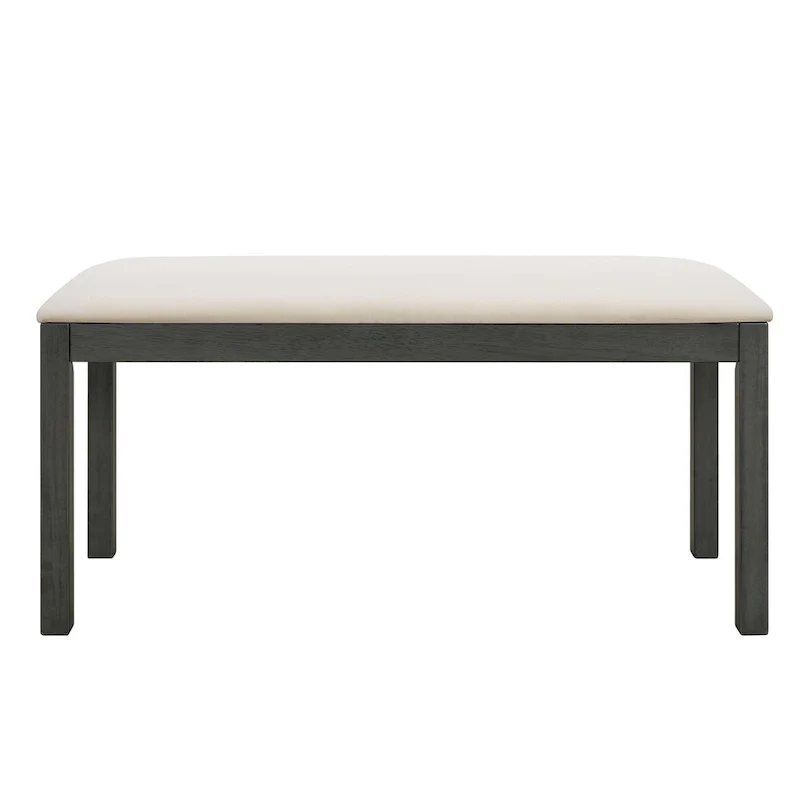 Farmhouse Style 6-Piece Dining Table Set with 4 Upholstered Dining Chairs and Bench
