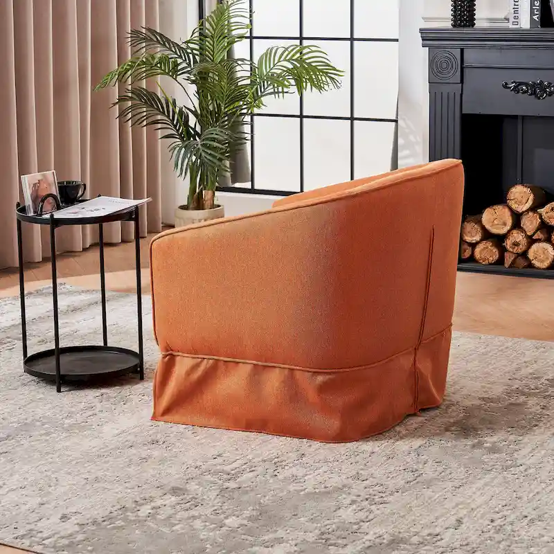 Swivel Barrel Chair With Ottoman