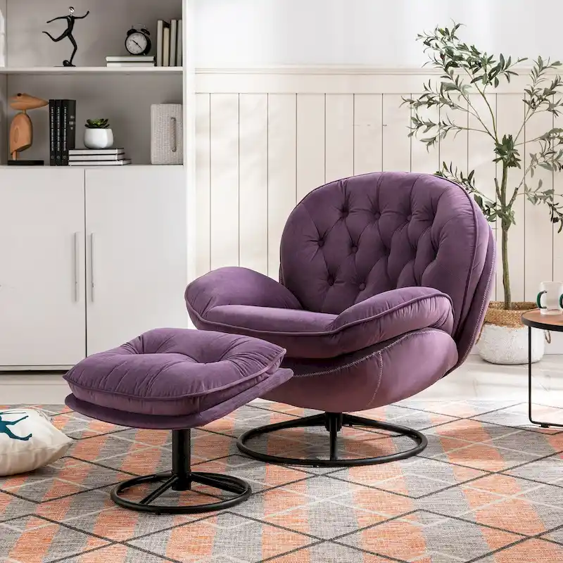 Accent chair TV Chair Living room Chair with Ottoman