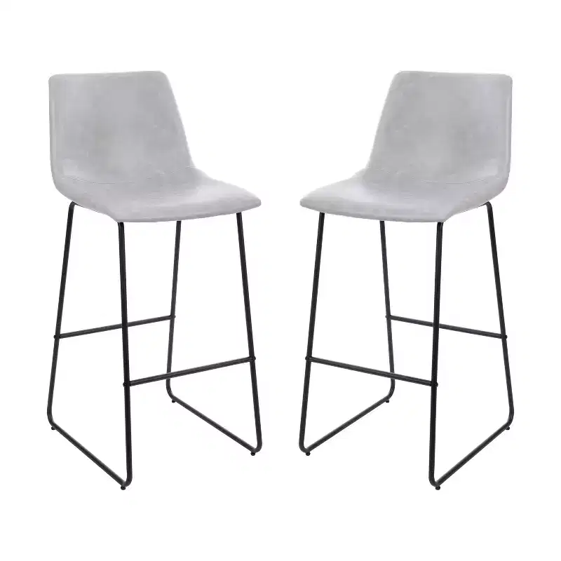 Flash Furniture 30 Inch Commercial Grade LeatherSoft Bar Height Barstools, Set of 2