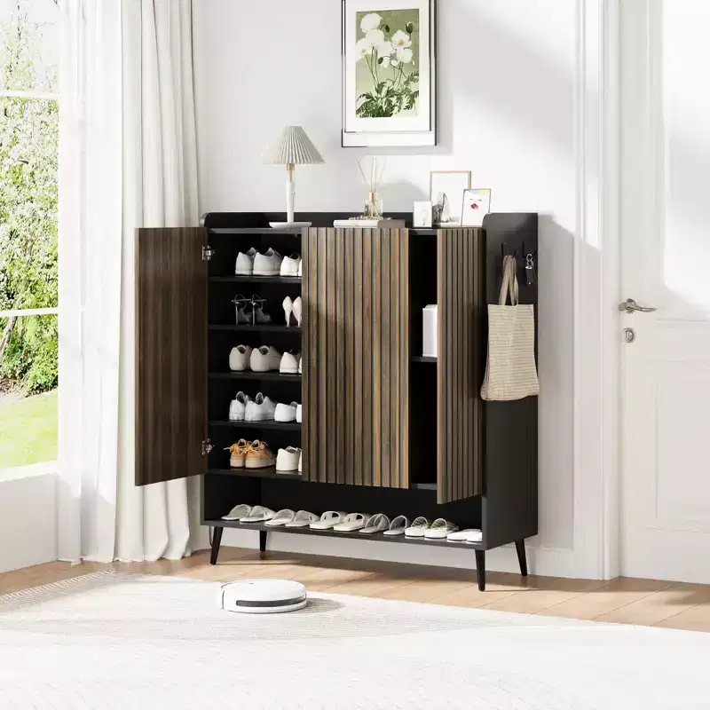 Shoe Cabinet 3-Door 44.69''W x 17.72''D x 10.24''H