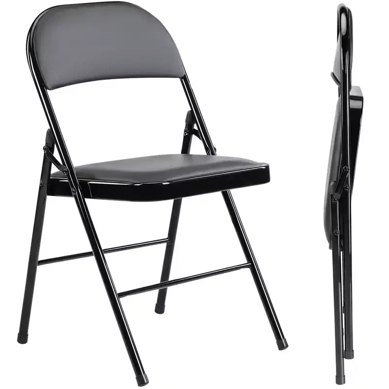 TUYOHW Folding Dining Chairs,PU Leather Kitchen Chairs with Metal Frame,Lightweight Dininig Room Chairs,Outdoor and Indoor,No Assembly