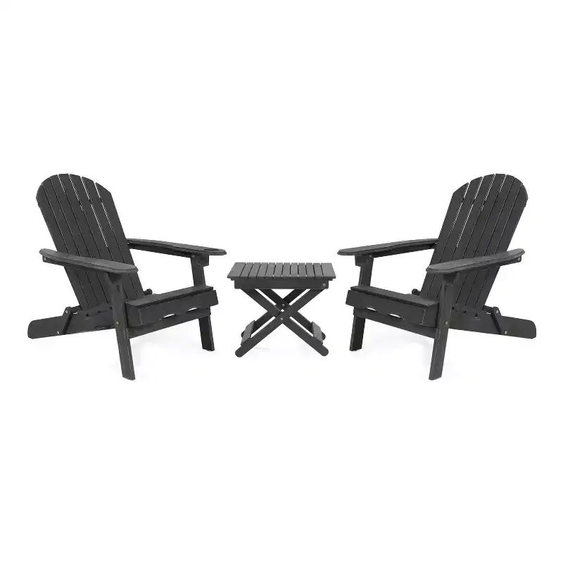 Christopher Knight Home Malibu Outdoor Acacia Wood 3 Piece Adirondack Chat Set
