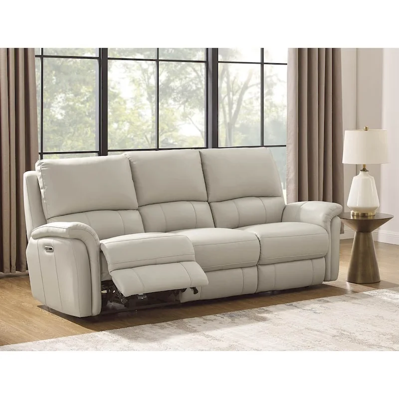 Hydeline Erindale Zero Gravity Power Recline and Headrest Top Grain Leather Sofa