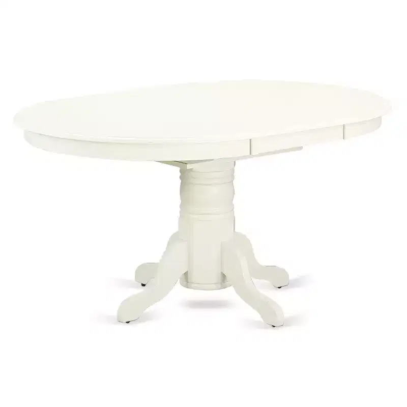HomeStock Belmont 5 Pc Dining set with a Kitchen Table and 4 Wood Seat Kitchen Chairs in Linen White