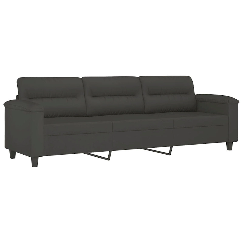 vidaXL Couch Modern Accent Upholstered Chair with Footstool Microfiber Fabric