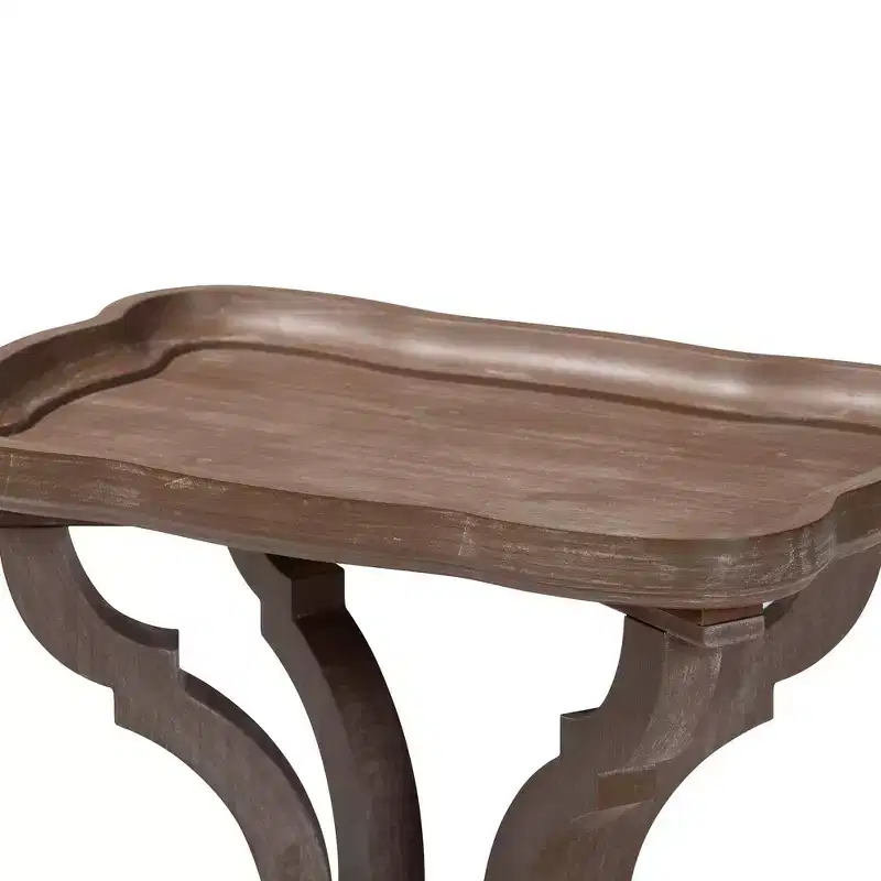 Wood End Table, Antique Brown, Mid-Century Style Side Table for Living Room & Bedroom