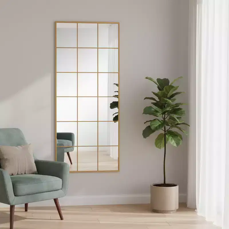 Gold Metal Framed Full Length Mirror