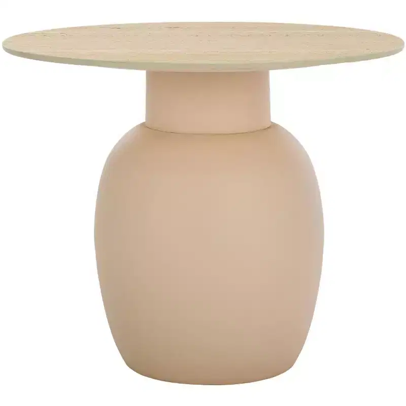 Ceramic Side Table - Beige Ceramic/Beige