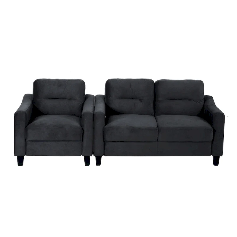 Black Modern 32.2 Upholstered Accent Chair with Sturdy Hardwood Frame and Soft Cushion