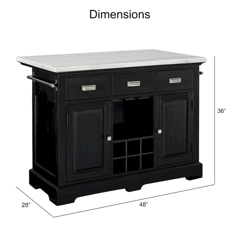 Steve Silver Ariana Marble Top Kitchen Island