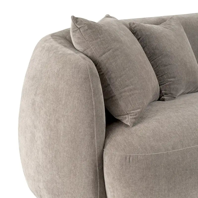 Neutral Modern 4 Seat Rectangle Curved Sofa - 117 x 49 x 31