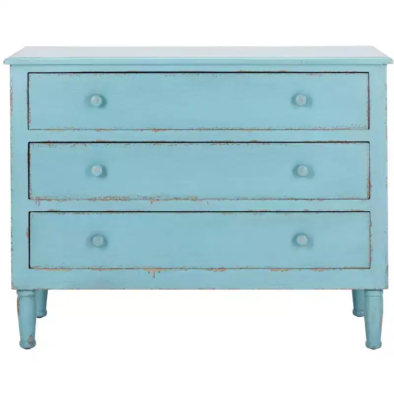 Talbot 3 Drawer Chest - AMH1517 - Distressed Blue - Safavieh Couture
