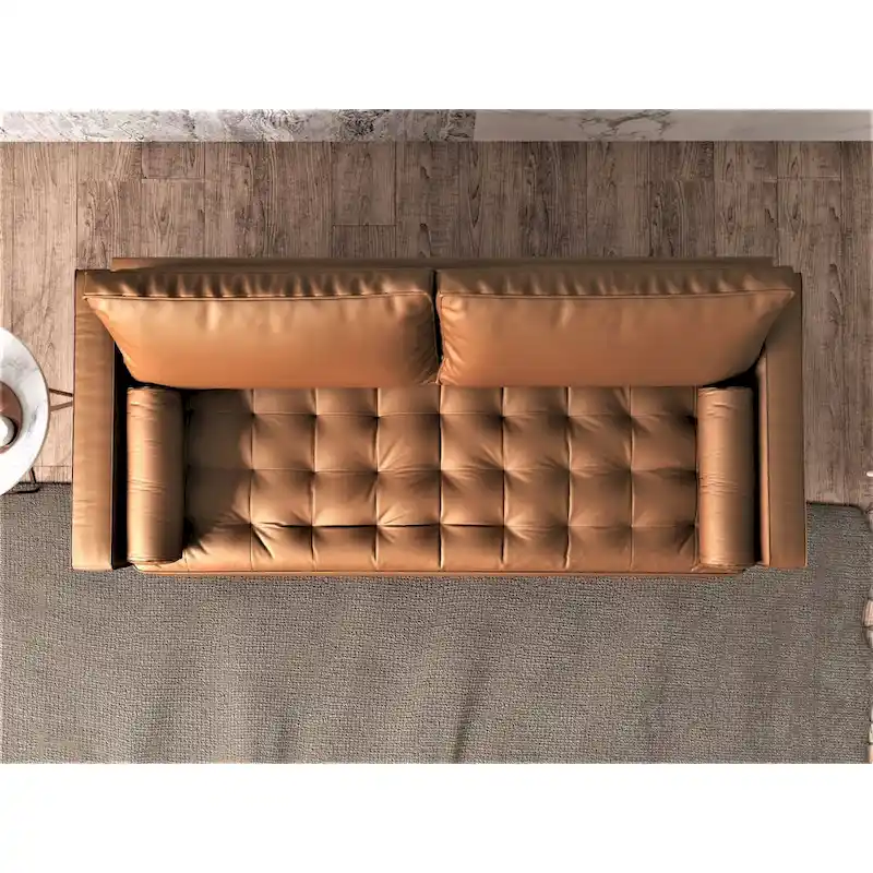 US Pride Lopez Faux Leather Mid-century Modern Sofa