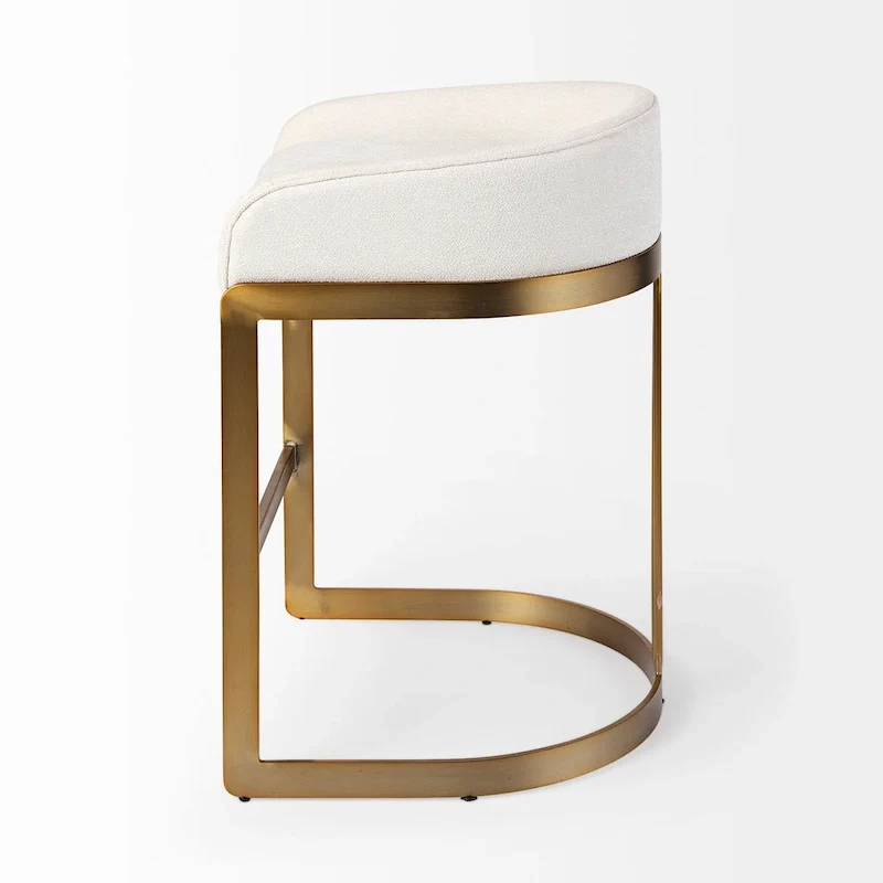Cream Fabric Seat with Gold Metal Frame Counter Stool