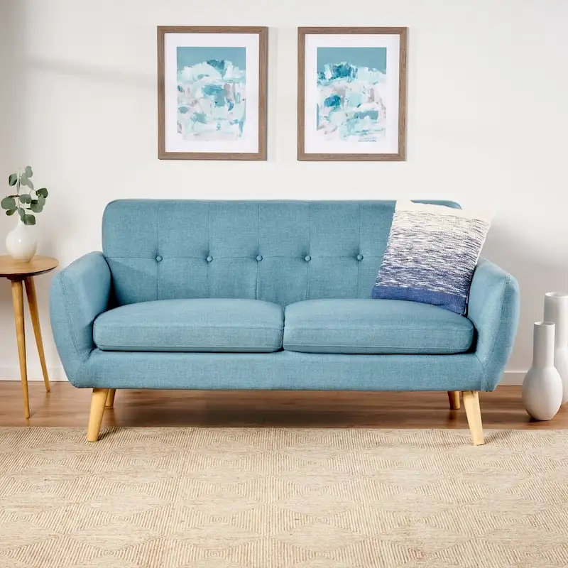 Josephine Mid-century Modern Tufted Fabric Upholstered Sofa by Christopher Knight Home