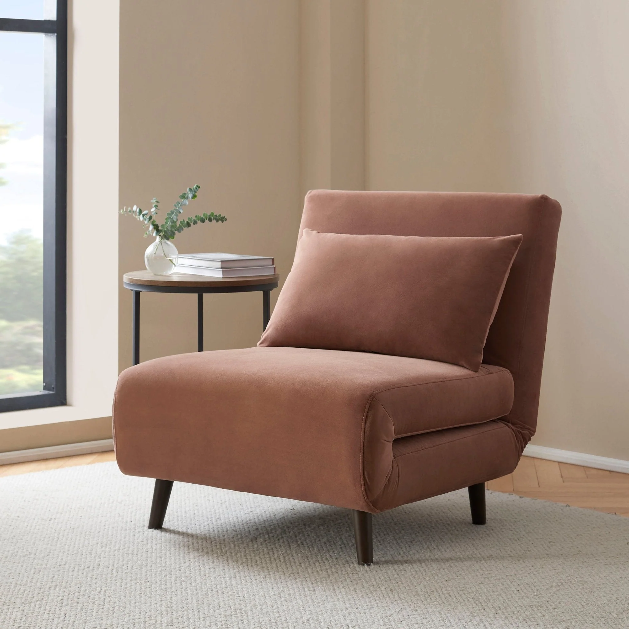 Single Sofa Bed - Mauve