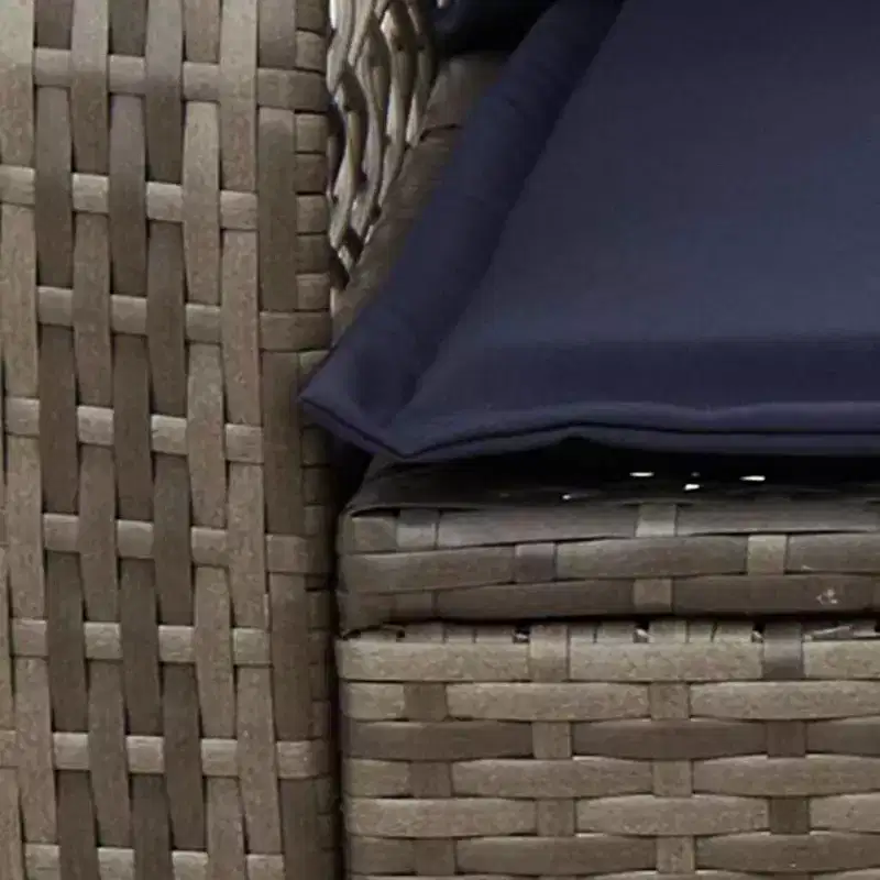 vidaXL Patio Rocking Chair with Cushions Gray Poly Rattan - Gray and Blue