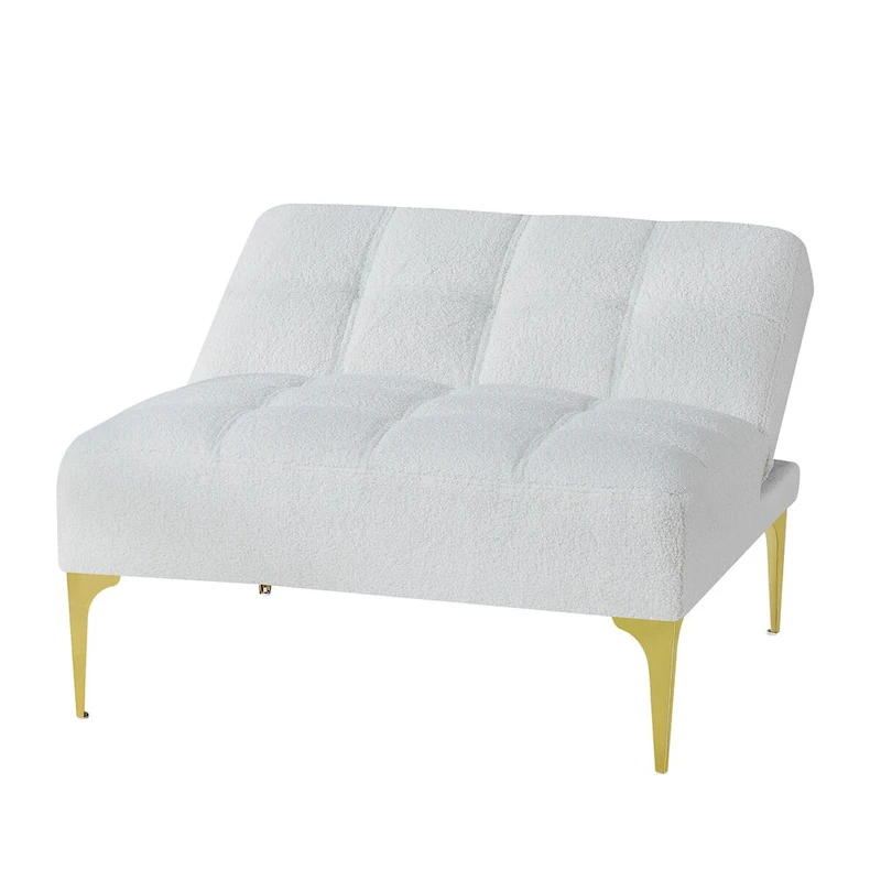 Convertible Sofa Bed Futon with Solid Wood Legs Linen Fabric Musterd Green