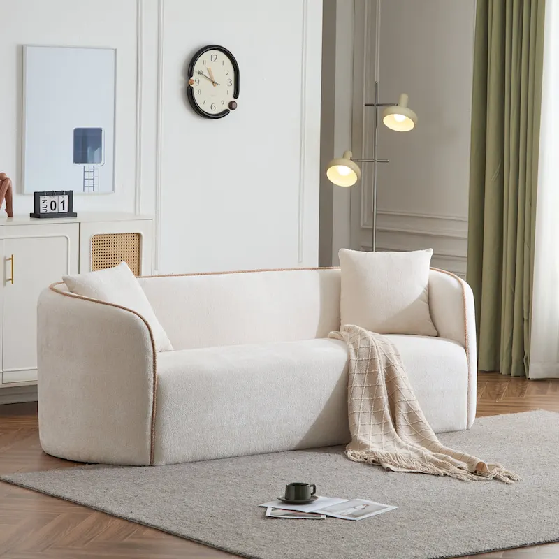Christopher Knight Home - Tonson 82 Boucle Curved 3-Seater Sofa