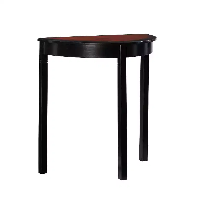 Traditional Wood Demi Lune Console Table Black Cherry