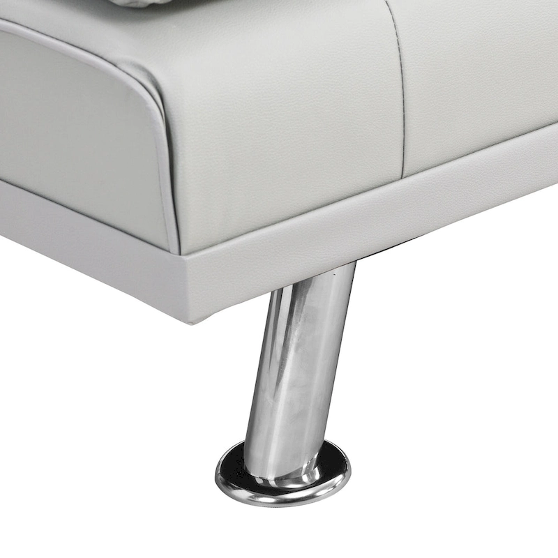 66.1 PVC Loveseat Sofa Bed with Wood Frame and Stainless Legs