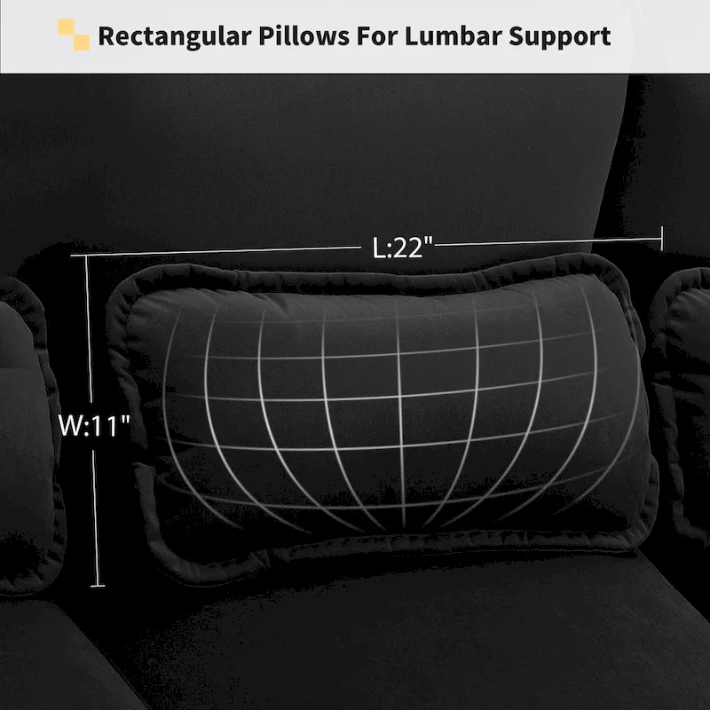 [VIDEO provided][New]109.8*55.9 Modern U-shaped Sectional Sofa with Waist Pillows,6-seat Upholstered Symmetrical Sofa Furniture
