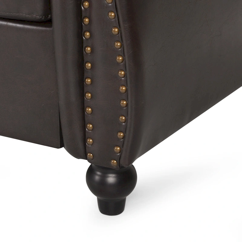 Parksley Tufted Chesterfield Faux Leather Sofa by Christopher Knight Home