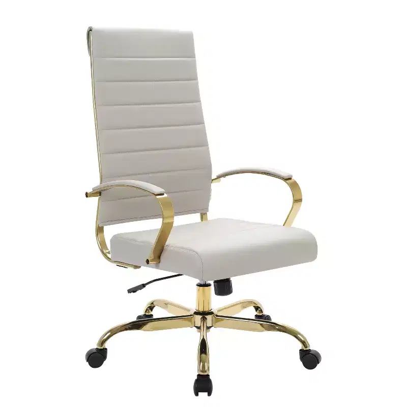 38 in.H Adjustable Height Brown Faux Leather Seat Material with Casters/Wheels Executive Office Chairs