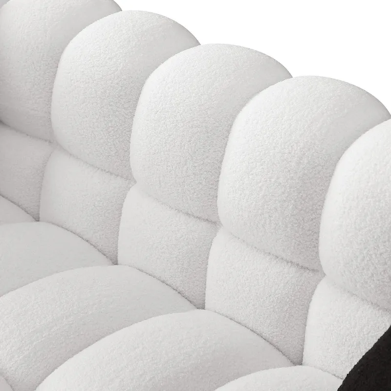 Modern 84.3 Boucle 3-Seater Sofa with Pillows
