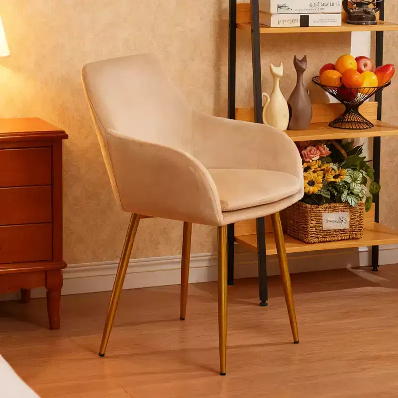 GDFStudio Vesper Modern Velvet Upholstered Dining Chairs with Gold Metal Legs (Set of 2)