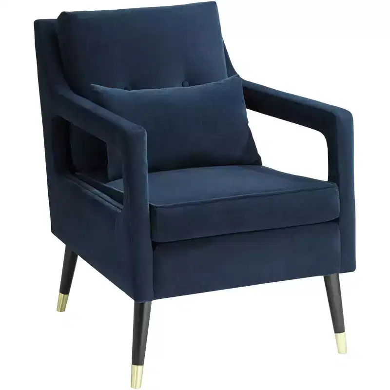 Tilman Blue Fabric Tufted Accent Chair, Modern Living Room Chair