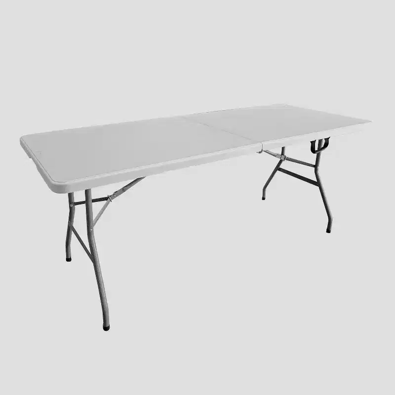 6' Folding Table with Easy-Carry Handle Granite White