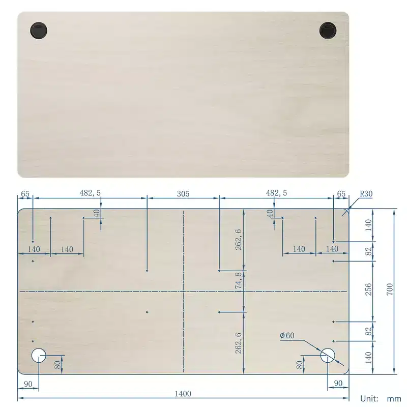 Costway Universal Tabletop for Standard & Standing Desk Frame Natural