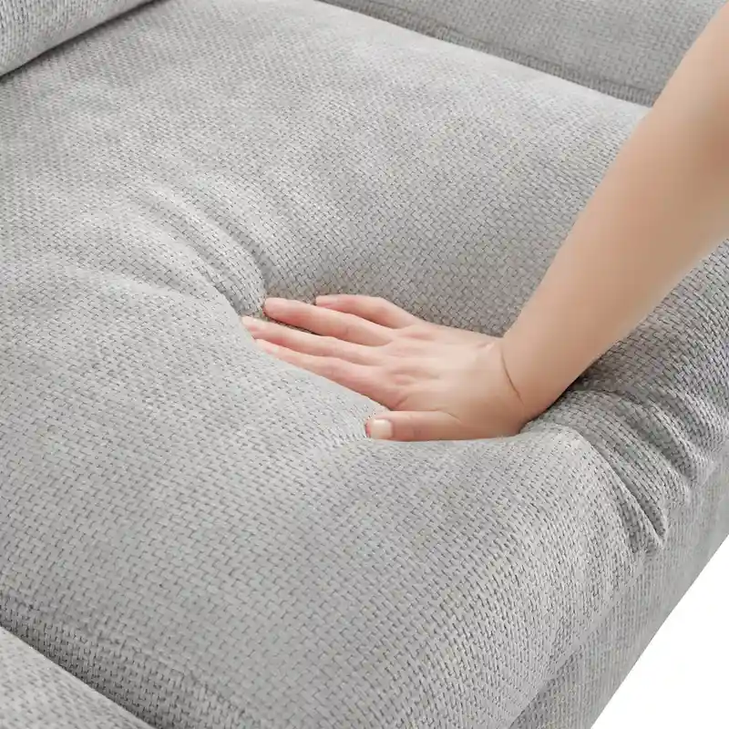 119 Chenille L-Shaped Sectional Sofa with Chaise Lounge and 2 Pillows