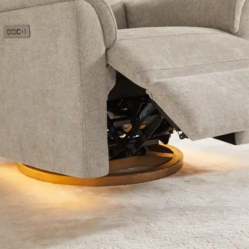 Maire Power Swivel Nursery Recliner Chair with Nightlight