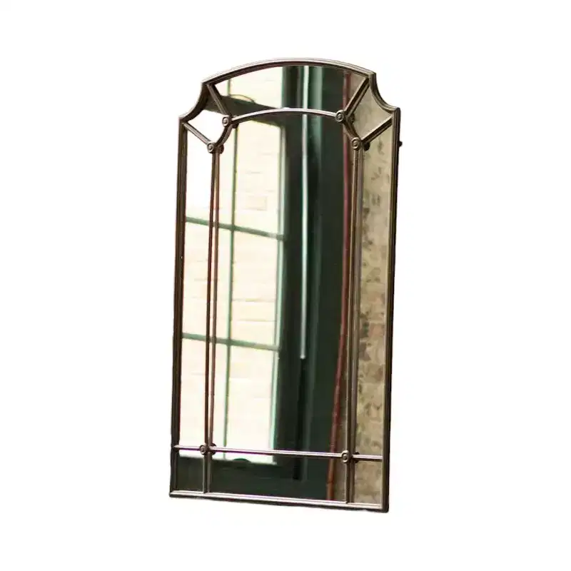 Brown Cast Iron Framed Rectangular Wall Mirror, 29.5