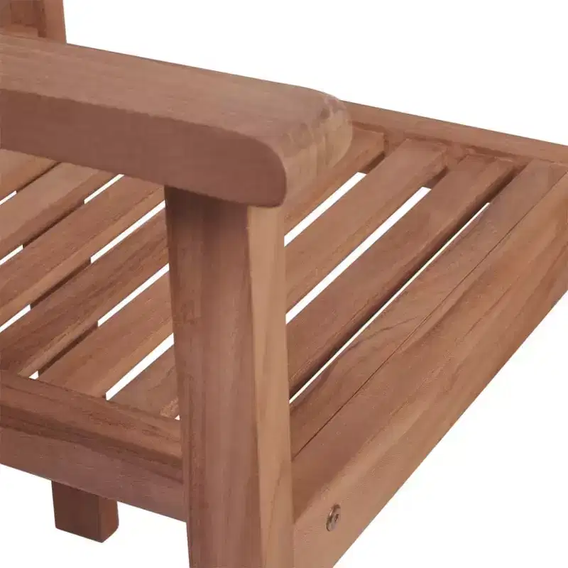 vidaXL Stackable Chair Set of 2 Warm natural wood Solid teak wood Medium