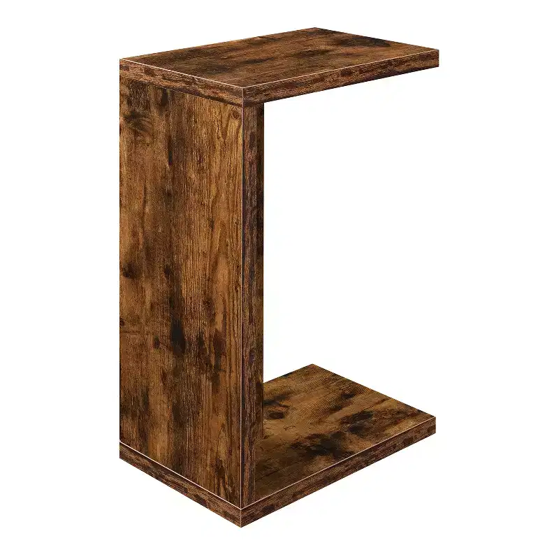 HomeStock Belmont Contemporary C Shaped End Table with Easy Sofa Access, Versatile Chairside Design and Minimalist Modern Style