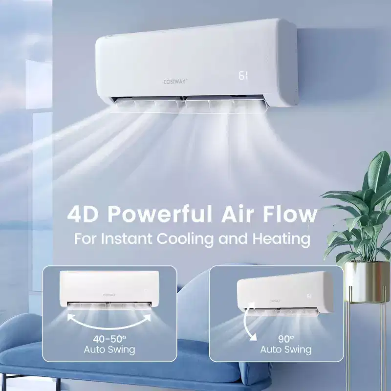 Costway 12,000 BTU Mini Split Air Conditioner AC Unit with Heat Pump & Remote Control