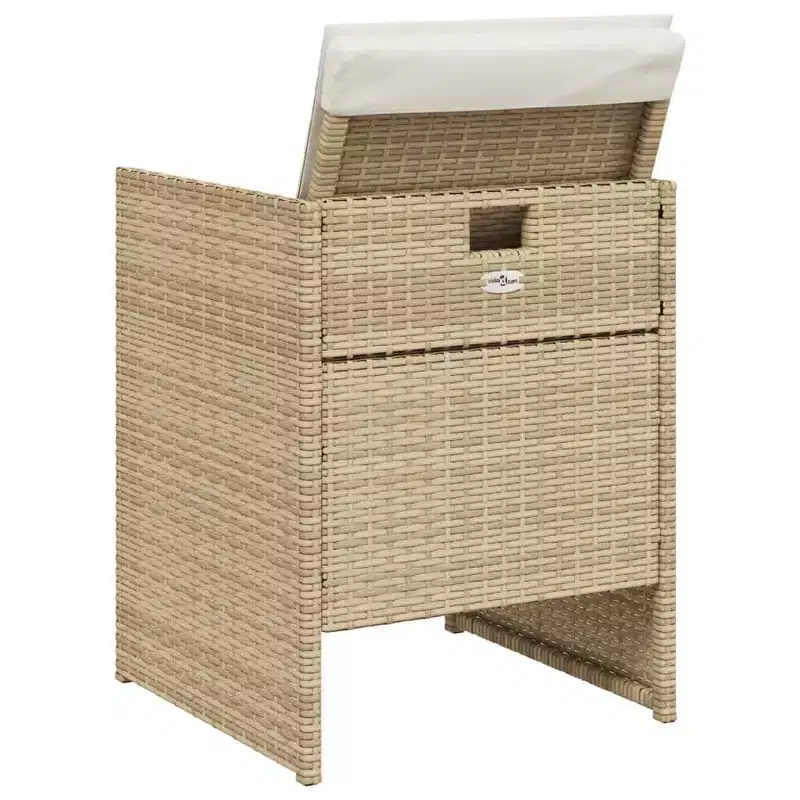 vidaXL Patio Chairs with Cushions 4 pcs Beige Poly Rattan
