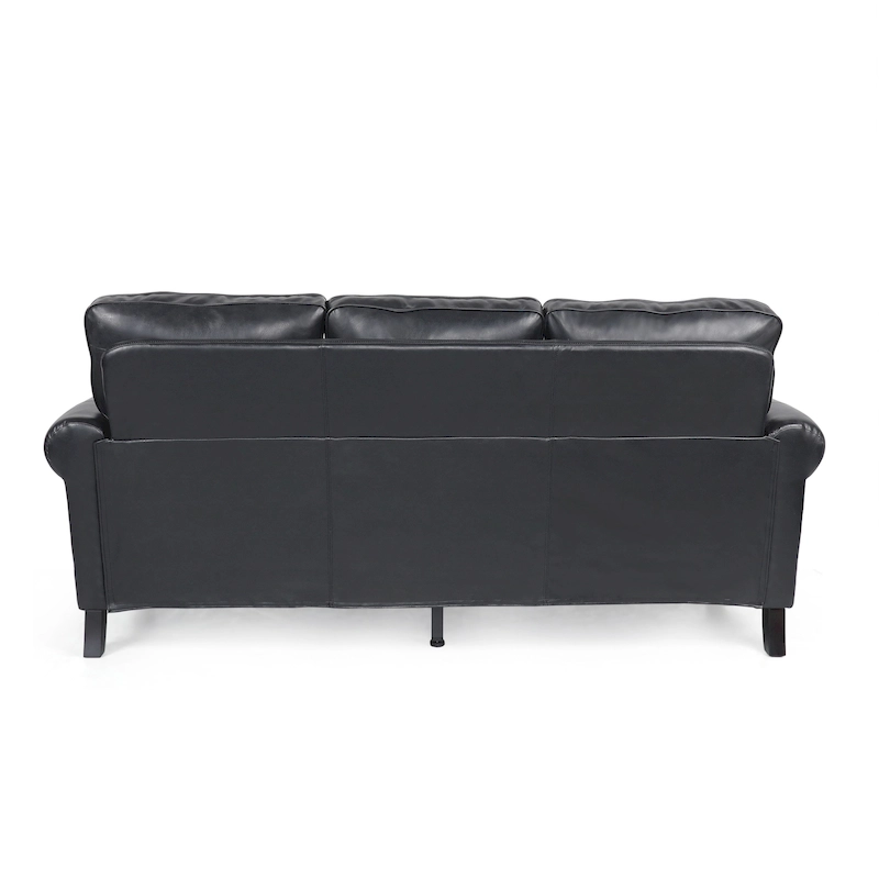 Dowd Faux Leather 3 Seater Sofa with Nailhead Trim by Christopher Knight Home